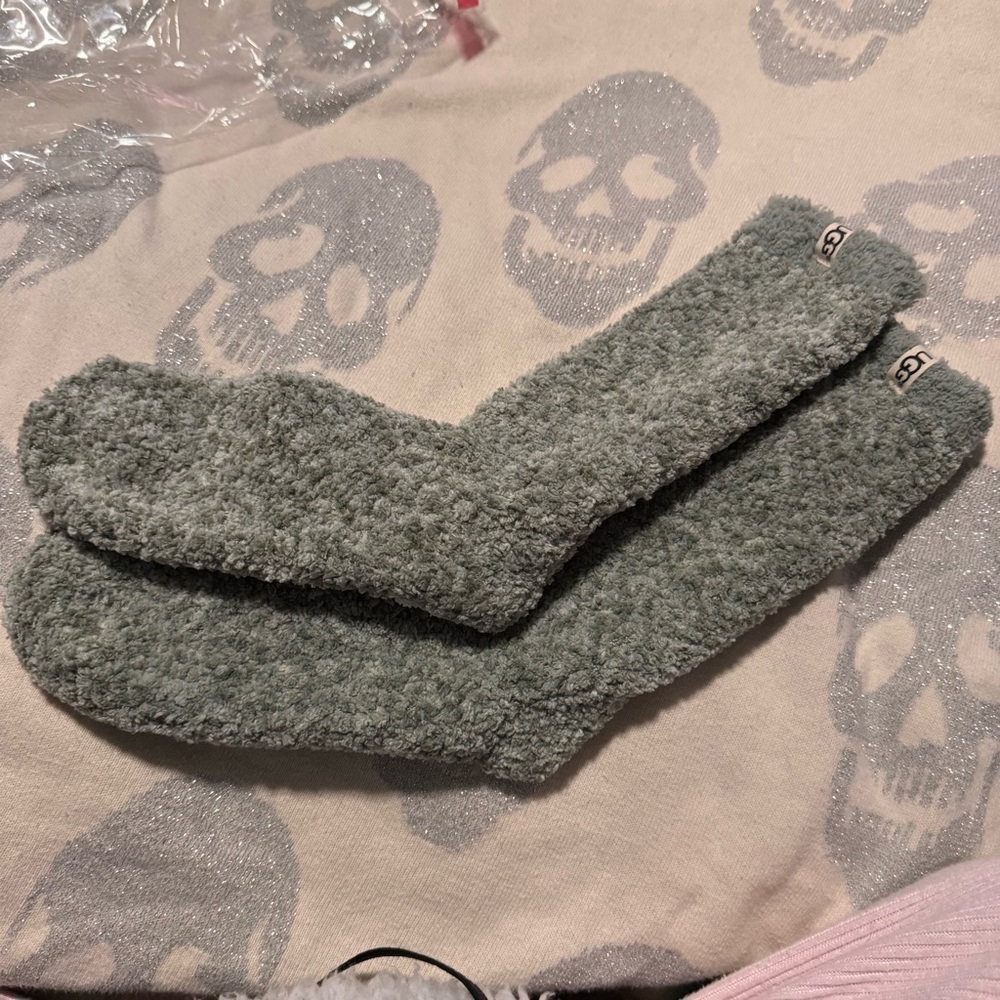 UGG Soft Green Fuzzy Socks NWOT